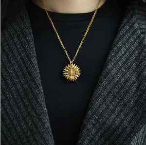 You Are My <strong>Sunshine</strong> Open Locket Sunflower Pendant Necklace Boho Jewelry Friendship <strong>Gifts</strong> Bff Letter Necklace Collier - Product Image 3