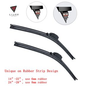 ใบปัดน้ำฝนรถยนต์อเนกประสงค์รุ่นล่าสุด LIJAY A4/Q5 แบบ U-Hook ผลิตจากยางธรรมชาติ 100% สีดำ พร้อมอะแดปเตอร์ 17 ชิ้น ใช้ได้กับรถยนต์ 99% - Product Image 3