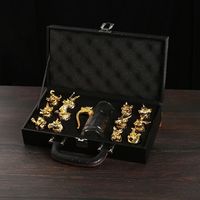 Ensemble de Verres à Vin en Cristal de Haute Qualité, Thème Animaux du Zodiaque, Verres à Liqueur, Carafe, Verres à Shot et Coffret Cadeau