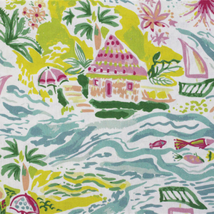 Tissu de textile à la maison d'impression numérique personnalisée tissus de lin imprimés d'organisme marin d'animal de mer pour l'habillement - Product Image 4