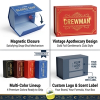 Boîte cadeau de luxe à fermeture magnétique personnalisée pour ensemble de soins masculins, emballage en carton rigide avec logo en feuille d'or, petit cadeau