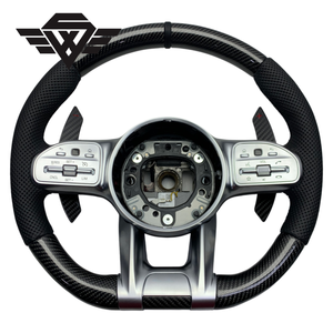 Volant en fibre de carbone pour Mercedes Benz W204 W213 2012 <span class=keywords><strong>2021</strong></span> <span class=keywords><strong>AMG</strong></span> 809 A35 A45 C63, style sport, vente directe d'usine - Product Image 1