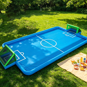 WINSUN Campo de Fútbol Inflable Comercial Portátil Azul con Porterías para Eventos al Aire Libre, Team Building y Alquiler - Product Image 1