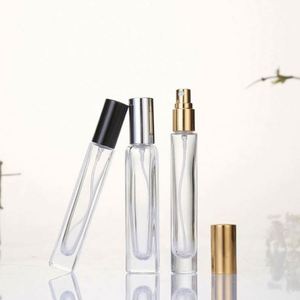 10ml Clear Square & Round Glass <b>Empty</b> Perfume <b>Spray</b> <b>Bottle</b> Screw Cap Pump Sprayer Screen Printing Custom Logo Refillable OEM - Product Image 4