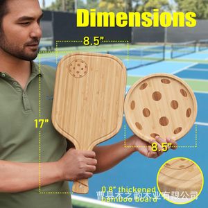 Juego de tablas de queso de madera redondas con asa para fiestas, plato para carne, bandeja para cortar pan, juego de dos piezas - Product Image 4
