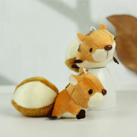 Jouet mignon décoration sac à dos sac à main porte-clés breloques grande queue écureuil Animal peluche porte-clés pendentif