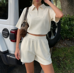 Unisex Summer Sports Leisure Solid Polo Collar <b>Top</b> Sports <b>Shorts</b> | Half Placket <b>Short</b> <b>Sleeve</b> <b>Knitting</b> Breathable Daily Wear - Product Image 2