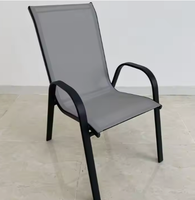 JSL BSCI certifié usine Vente à chaud Pas cher Patio extérieur Cadre en acier Chaise de bistro textoline Chaise de jardin empilable en maille