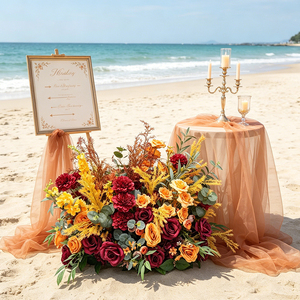 DKB Artificial Flowers Wholesale Artificial Wedding Table Ground Flower Runner Decorations Wedding Props <b>Road</b> Lead Aisle Flower - Product Image 1