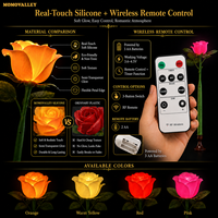 Rose motorisée 3D qui s'ouvre pour une demande en mariage romantique, lampe LED interactive portative en forme de fleur pour la planification d'événements, cadeau et décoration