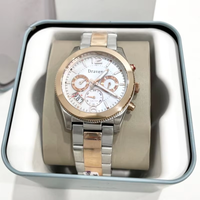 Montre-bracelet à quartz pour femme en gros, bicolore or rose, cadran multifonction, affichage jour/date, chronographe pour femme, Relojes