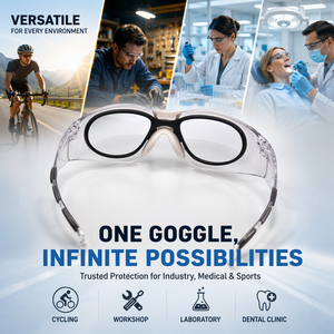 Lunettes de sécurité ANSI Z87.1 en polycarbonate, design monobloc, verres anti-rayures/anti-buée, insert <span class=keywords><strong>RX</strong></span> amovible, protection enveloppante - Product Image 5