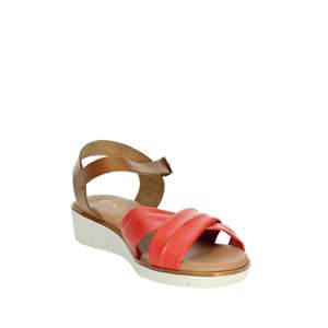 Cinzia <b>Soft</b> Donna Sandalo Basso Rosso Flat Sandals Leather Straps Buckle Closure Comfortable Walkwear - Product Image 4