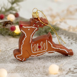 Reno pan de jengibre copo de nieve casa colgante festivo árbol de Navidad decorativo plástico colgante pieza amor estilo punto Decoración - Product Image 1