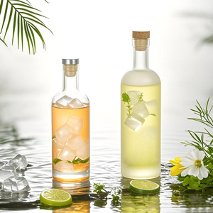 Bouteille en verre mat de luxe Ru Star 375ml/500ml/750ml avec bouchon en liège pour l'emballage de <span class=keywords><strong>whisky</strong></span>, brandy, <span class=keywords><strong>liqueur</strong></span> et vin, personnalisable - Product Image 2