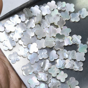 Flor Blanca, Trébol de Cuatro Hojas, Madreperla, Concha de Perla Blanca Natural, Piedra Preciosa para la Fabricación de Joyas para Mujer - Product Image 3