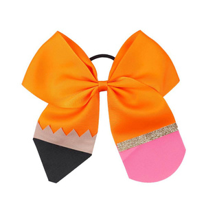Vente chaude 5 pouces <span class=keywords><strong>JOJO</strong></span> ruban nœud papillon cheveux cravates gros arcs cheveux corde pour bandeau pour enfants - Product Image 3