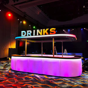 Mesa de Bar Modular Iluminada con LED y Control Remoto Inalámbrico, Diseño Moderno para Discotecas, Hoteles y Eventos, Ideal para Salones de Mixología - Product Image 1