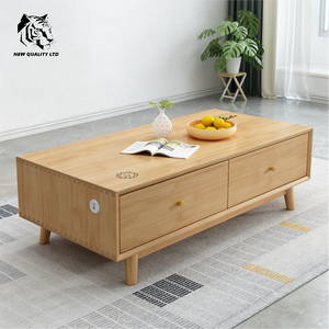 Table basse en bois et marbre, design moderne, écologique, facile à assembler, fabriquée en usine, prix bas, personnalisable, en stock, prête à être expédiée - Product Image 4