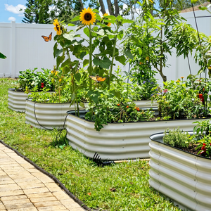 <span class=keywords><strong>Jardinera</strong></span> Grande Modular para Exteriores, de Metal Galvanizado Corrugado, Kit de <span class=keywords><strong>Jardinera</strong></span> <span class=keywords><strong>Elevada</strong></span>, <span class=keywords><strong>Jardinera</strong></span> para Flores para el Jardín - Product Image 1