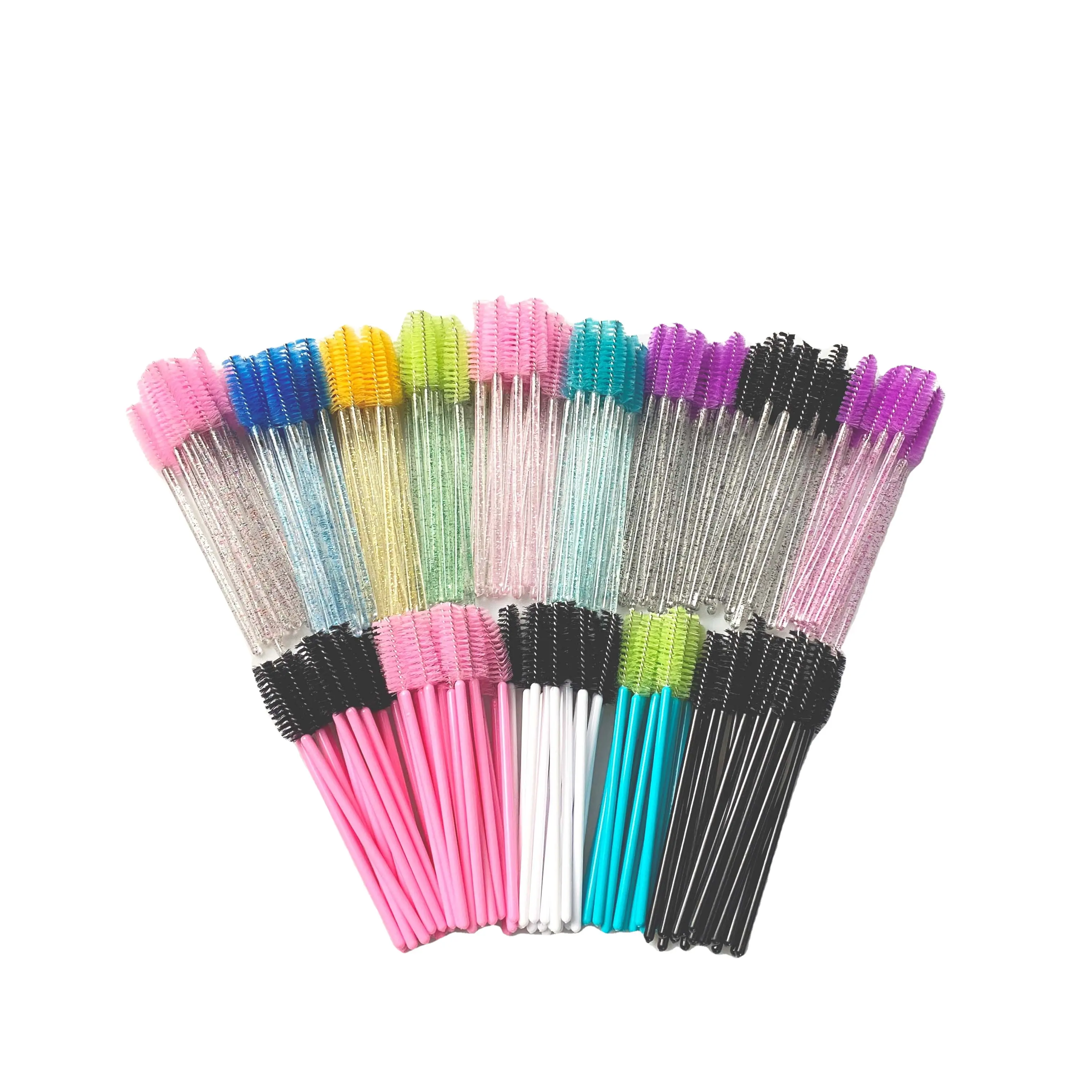 Pink Black Disposable Micro Mascara Wands Lashes Spoolie Eyelash Comb Mini Eyebrow Brush