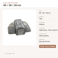 Sac de transport pliable pour animaux de compagnie Oxford, respirant, à cinq côtés en maille, pour chats et petits chiens, vente en gros, OEM ODM