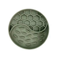 Tapis de léchage pour chat et chien, sans BPA, résistant aux hautes températures, à grille alvéolée et ondulée, avec base à ventouse