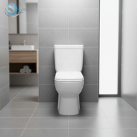 WC deux pièces blanc à double chasse, en céramique, à évacuation verticale, économique, pour salle de bain