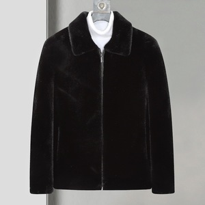 Manteau <span class=keywords><strong>court</strong></span> en fausse fourrure de vison pour <span class=keywords><strong>homme</strong></span> avec capuche et fermeture éclair intégrale pour un look hivernal tendance - Product Image 6