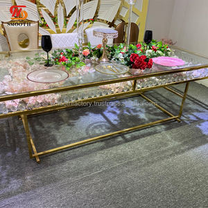 Mesa Rectangular Personalizada LEDA con Marco Metálico Hueco, Muebles Modernos para Decoración de Hoteles, Comedores y Fiestas de Boda, para Uso en Exteriores - Product Image 4