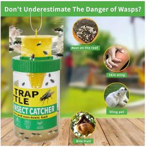 Trampa Ecológica para Moscas de la Fruta, Polvo No Tóxico para Matar Moscas, Recipiente Desechable Portátil para Atrapar Moscas en el Hogar y el Jardín, para Abejas y Avispas - Product Image 3