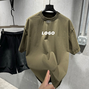 Camiseta Qianjiayi con Logotipo Personalizado, Hombros Caídos, para Hombre, 100% Algodón Pesado, Camiseta Casual Oversize para Mujer, Color Blanco - Product Image 4