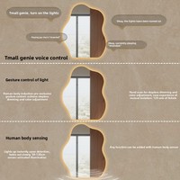 Miroir intelligent créatif en forme de nuage, lampe murale sans perforation pour la maison, éclairage HD anti-explosion, forme spéciale pour salle de bain