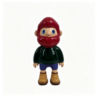 Figurine PVC Bob le Fermier Rouge et Blanc, Ornement Festif Porte-Bonheur, Objets de Collection Unisexe, Cadeau pour la Maison ou le Bureau, Emballage d'Origine