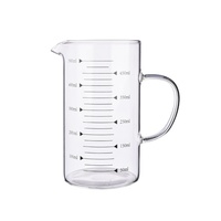Tasse à mesurer en verre borosilicate avec poignée, sans plomb, résistante aux hautes températures, transparente, avec graduation, pour usage domestique