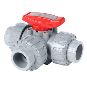 Vanne à boisseau sphérique à trois voies Rongsheng CPVC 1 pouce à raccordement par compression pour le traitement de l'eau, type régulateur de pression atmosphérique - Product Image 1