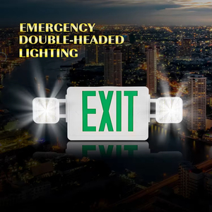 Luz DE EMERGENCIA LED de doble punto de doble cabezal, lámpara de indicación de salida recargable de seguridad contra incendios para montaje en pared automático - Product Image 3