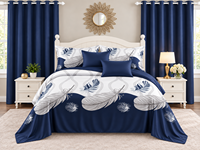 Vente en gros usine : Ensemble de literie 8 pièces pour lit Queen/King, motifs variés, draps de lit avec 2 rideaux et 4 taies d'oreiller