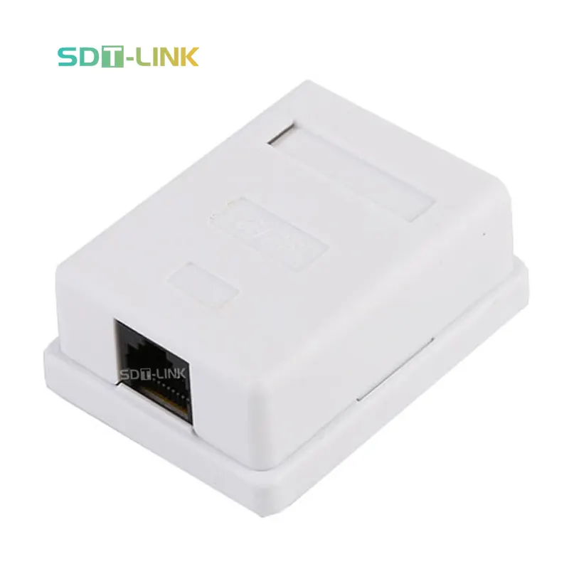 Заводской OEM Cat 6 Cat6 Rj45 кабель для поверхностного монтажа Jack выходная коробка Keystone Single Cat6 1 порт белый лучшая цена