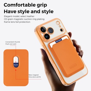 เคสโทรศัพท์ใสแบบแม่เหล็กสำหรับใส่บัตรธุรกิจ สำหรับ iPhone 17 12 13 14 15 16 Pro Max 17 Air พร้อมฟิล์มกระจกป้องกันเลนส์ กันกระแทก - Product Image 5