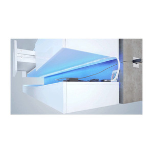 Support <span class=keywords><strong>mural</strong></span> <span class=keywords><strong>TV</strong></span> en aluminium <span class=keywords><strong>blanc</strong></span>, meuble robuste, brillant, frontier, meuble de salon - Product Image 4