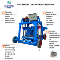 Machine à fabriquer des briques mobiles hydrauliques JIUSHENG 4-45 avec moteur - Producteur de blocs de béton portable multi-tension à haute efficacité