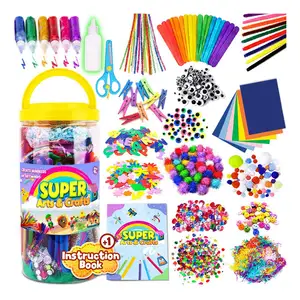 Limpador de cachimbos criativo, limpador de olhos e botões de festa diy arte artesanal kit para crianças limpador de cachimbo lantejoulas