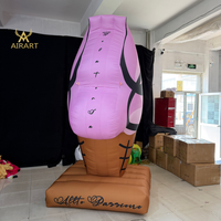 Sculpture gonflable en forme de cornet de glace tourbillonnant bicolore pour l'affichage en vitrine des pâtisseries, décoration estivale pour centres commerciaux
