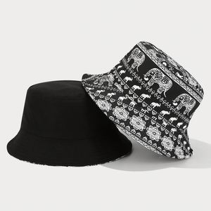 Sombrero de Pescador Reversible con Estampado Completo de Elefantes, para Verano, Aire Libre, Casual, para Hombre y Mujer - Product Image 2