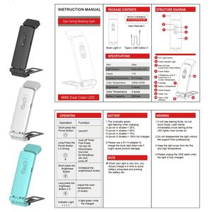 Lampe de lecture rechargeable pour lire au lit avec fonction mémoire - Protection des yeux, 3 températures de couleur, 5 niveaux de luminosité réglable - Product Image 5