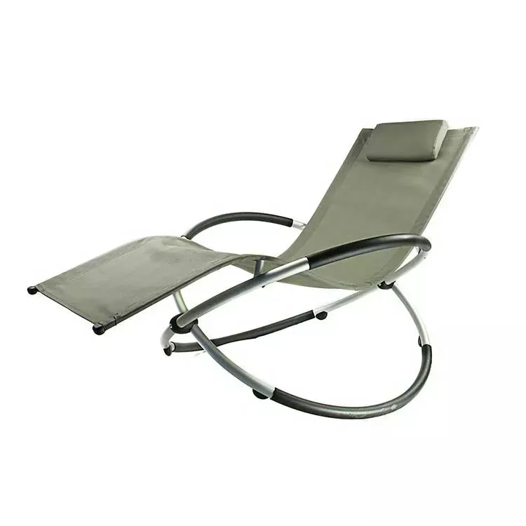 Hamac en alliage d'aluminium, chaise pivotante de plage pliante, chaise longue à gravité zéro avec Base circulaire