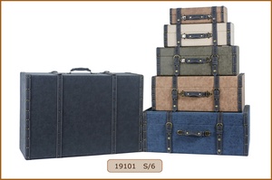 Cổ Điển Bằng Gỗ Hành Lý Thân Cây Trang Trí Nội Thất Da Lưu Trữ Vali Hộp Thiết Lập Thân Thiện Với Môi Làm Bằng Tay 35L Nhà Tổ Chức - Product Image 3