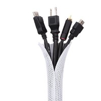 Funda Protectora Trenzada de Nailon PET Resistente al Desgaste, Ignífuga, Telescópica, para Cables Eléctricos en el Automóvil