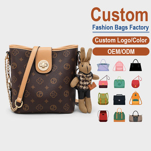 Wholesale Custom <b>Large</b> Capacity Vintage PU Leather Bucket <b>Bag</b> OEM ODM Fashion <b>Drawstring</b> Shoulder <b>Bag</b> Handbag Manufacturer - Product Image 1